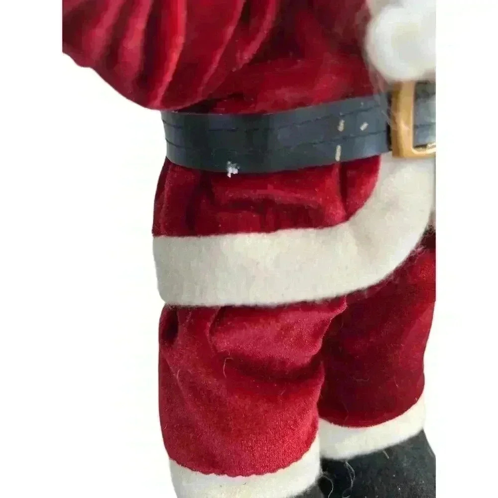 Vintage Stand Up Plush Santa Claus Weighted Feet - Picture 2 of 12
